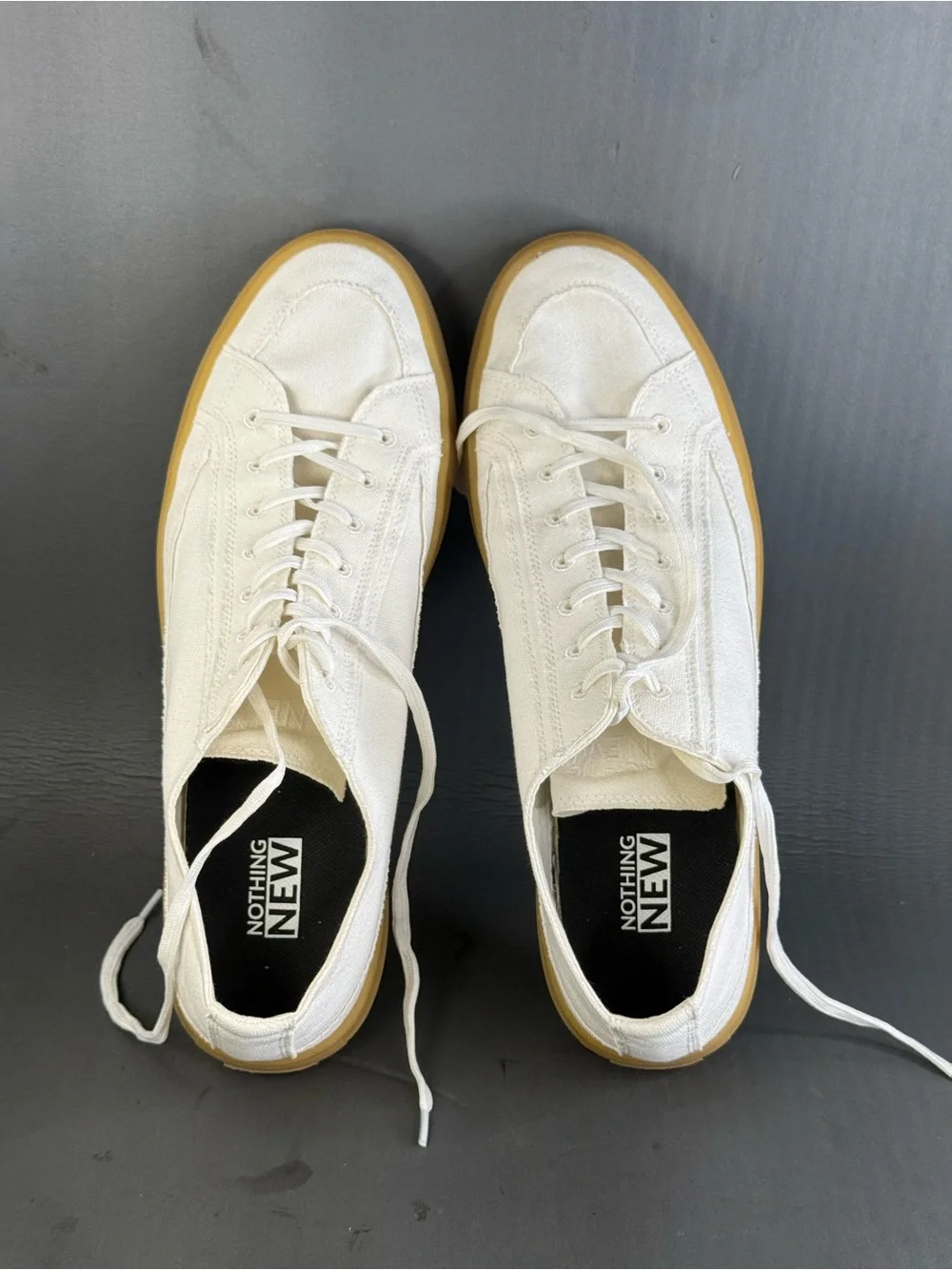 Nothing New Men's Kicks Canvas Sneaker Off-White Gum Sole size 13